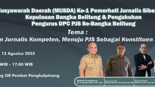 Besok (12/8) DPD PJS Babel Gelar Musda dan Pelantikan Pengurus DPC
