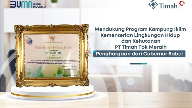 Desa Air Limau Bersama PT Timah Tbk Raih Penghargaan Madya dalam Program Kampung Iklim KLHK