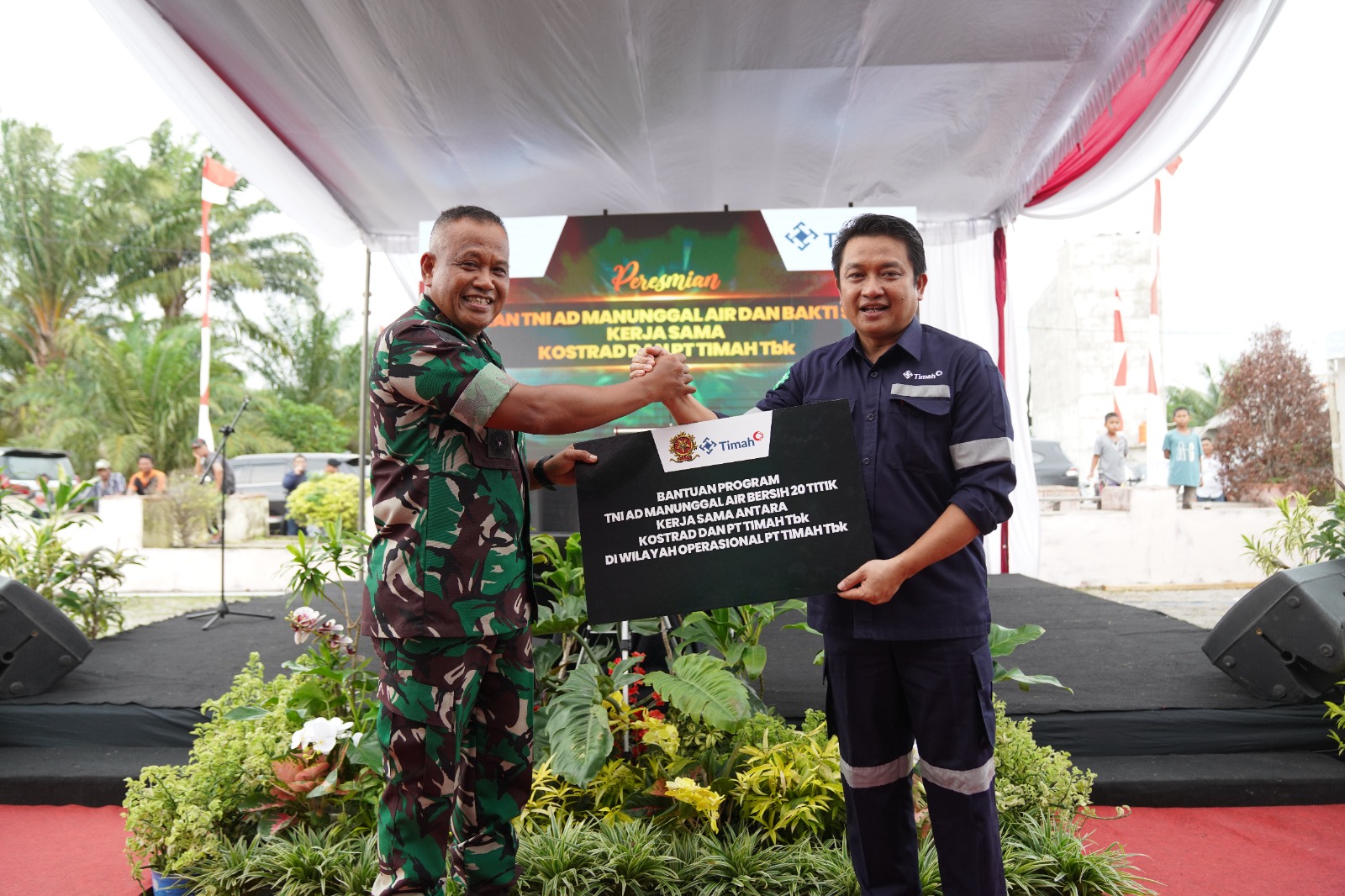 Desa Batu Beriga, Lokasi Pembangunan Sumur Bor PT Timah Tbk Bersama Kostrad  