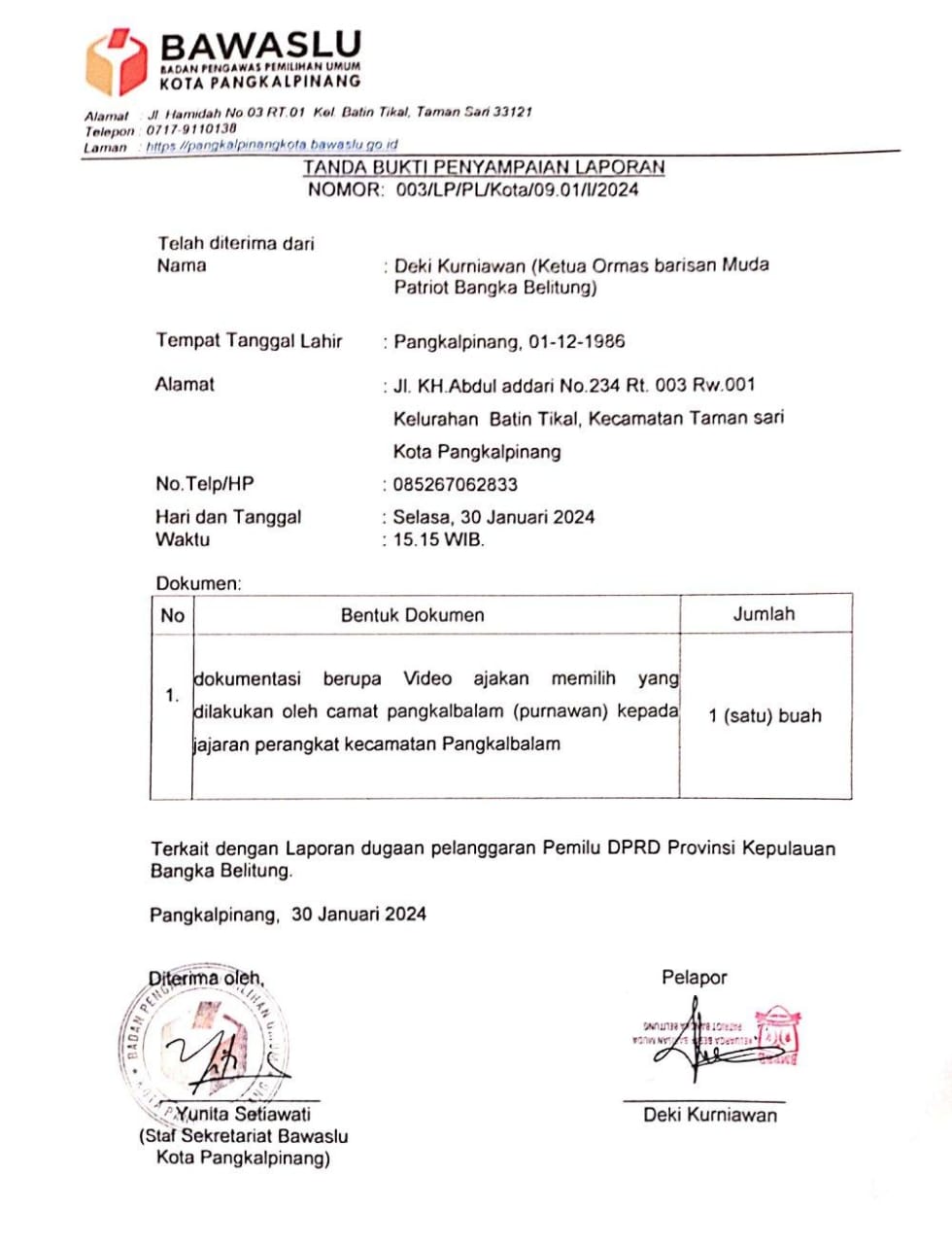Oknum Camat Pangkalbalam 