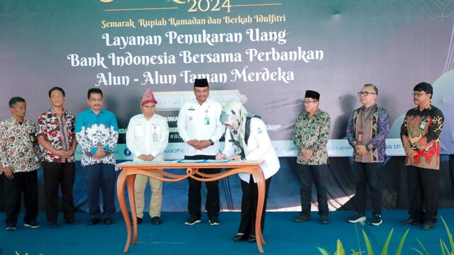 Pj Walikota Pangkalpinang Hadiri Kick Off SERAMBI 2024, Layanan Penukaran Uang BI Bersama Perbankan