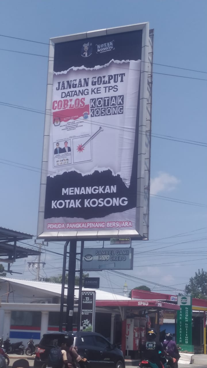 Baliho Pilih Kotak Kosong Menghiasi Pangkalpinang: Bentuk Protes Terhadap Calon Tunggal