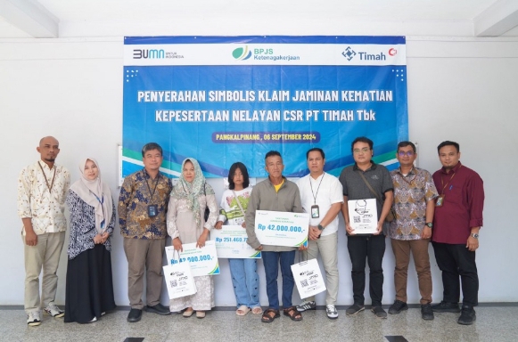 Warga Belinyu ini Terima Klaim Jaminan Kematian Kepesertaan Nelayan CSR PT Timah