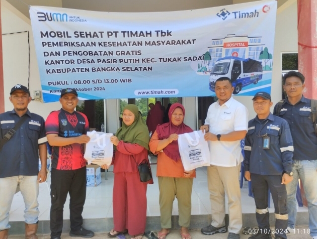 Beri Layanan Kesehatan Gratis, Mobil Sehat PT Timah Datangi Desa Pasir Putih Bangka Selatan
