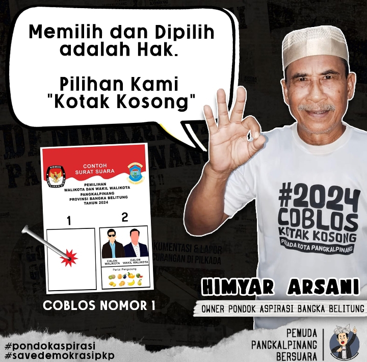 Tokoh Pendiri Pondok Aspirasi Bangka Belitung Ajak Masyarakat Pangkalpinang Pilih Kotak Kosong