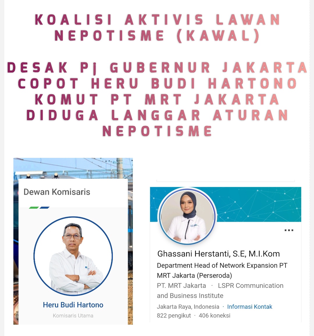 Komisaris Utama PT MRT Jakarta