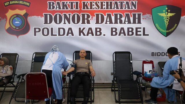 Stok Darah di PMI Pangkalpinang Alami Kekurangan, Polda Babel Gelar Donor Darah