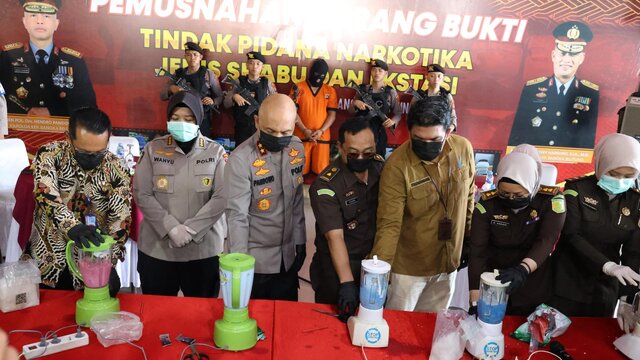 Polda Babel Gelar Pemusnahan Barang Bukti Narkoba Senilai Rp6,41 Miliar