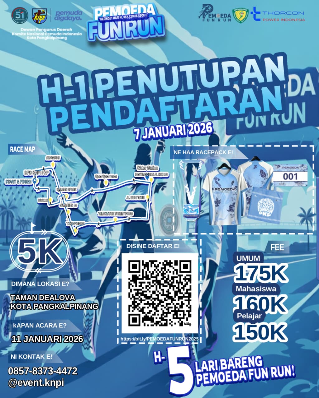 KNPI Kota Pangkalpinang Bersama Thorcon Hadirkan Pemoeda Fun Run, Olahraga, UMKM, dan Kebersamaan