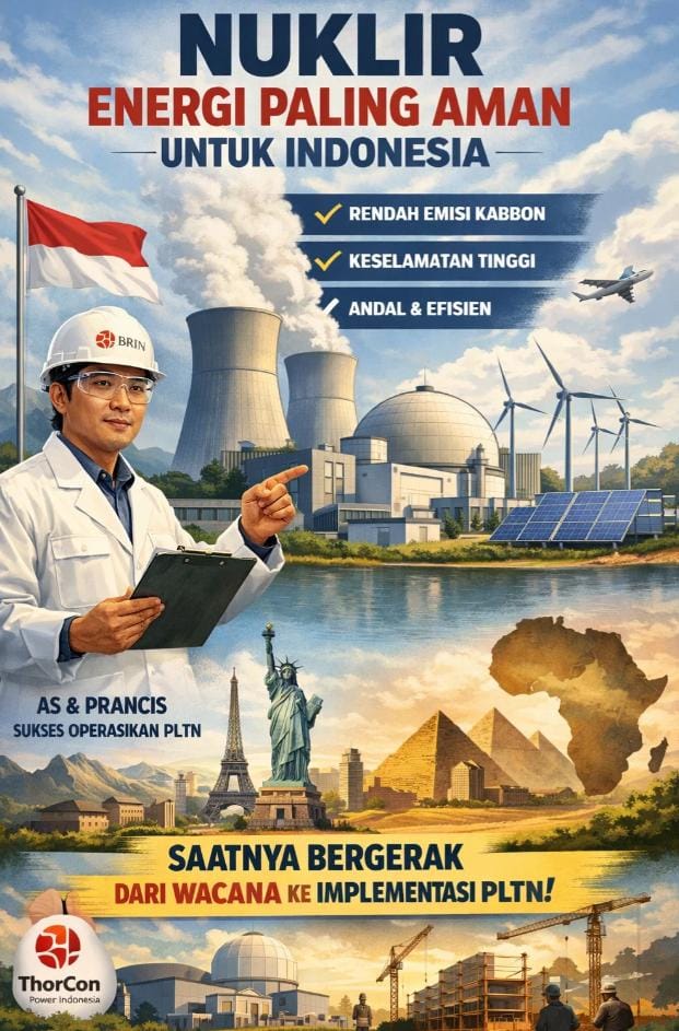 Peneliti BRIN Tegaskan Nuklir Energi Paling Aman, Indonesia Didorong Segera Beralih dari Wacana ke Implementasi