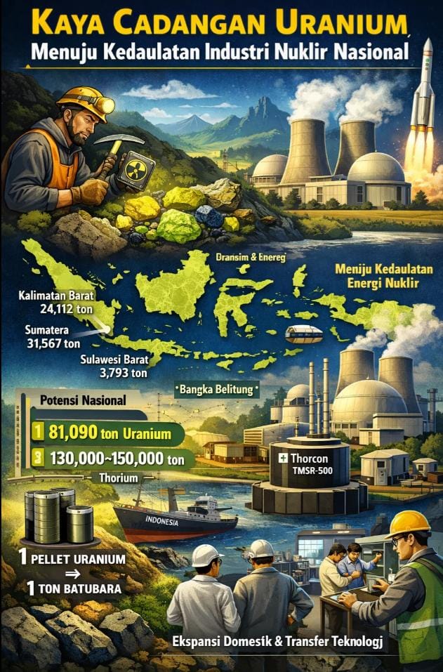 Kaya Cadangan Uranium Menuju Kedaulatan Industri Nuklir Nasional