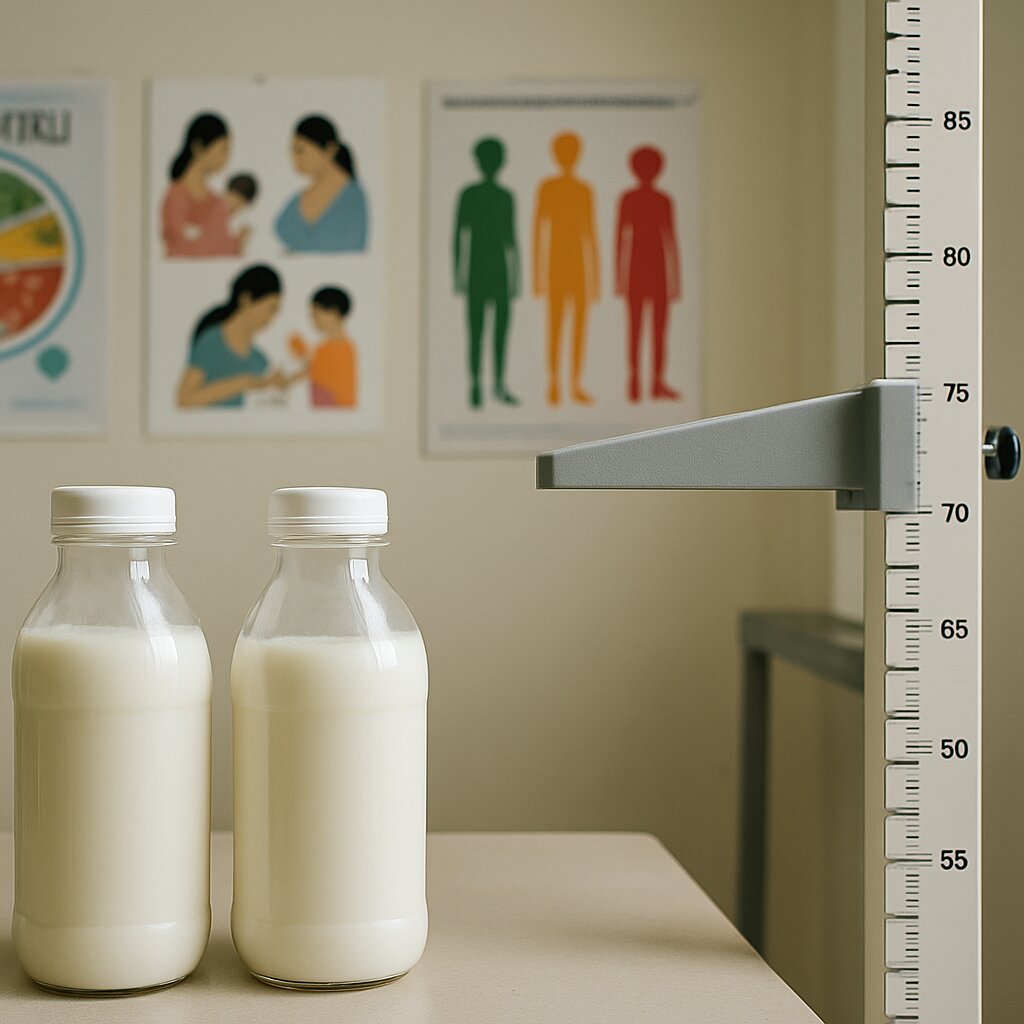 Ilustrasi program pencegahan stunting dengan fokus pada asupan nutrisi susu untuk anak Indonesia