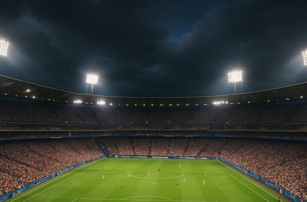 Stadion sepak bola modern yang dipenuhi penonton untuk Piala Dunia 2026 di Amerika Serikat