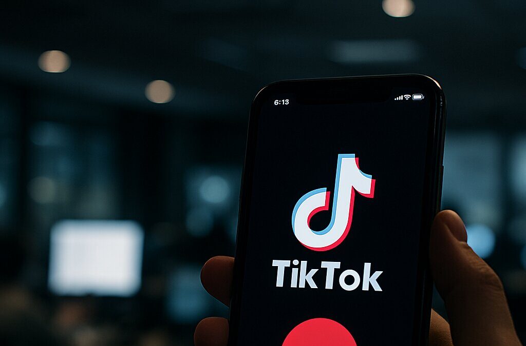 ilustrasi siaran langsung TikTok konten horor oleh remaja malam hari