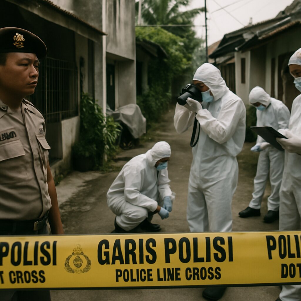 Tim forensik polisi melakukan penyelidikan TKP kasus balita tewas di Bekasi
