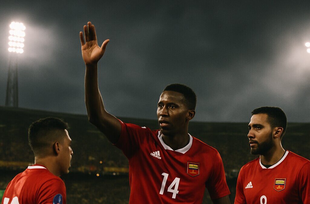 Pertandingan América de Cali di stadion Copa Sudamericana dengan pencahayaan malam dramatis