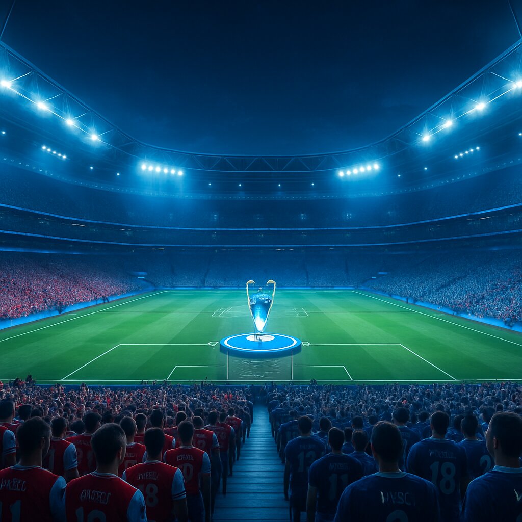 Suasana stadion Liga Champions final Arsenal versus PSG dengan ribuan fans