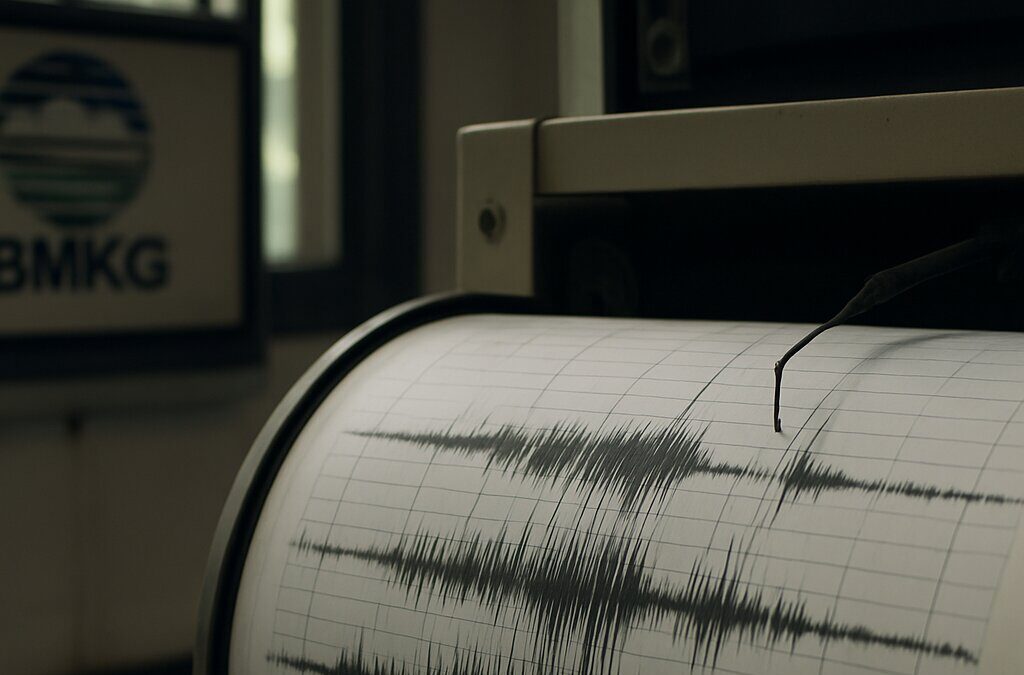 Alat seismograf BMKG merekam aktivitas gempa bumi tektonik di Indonesia