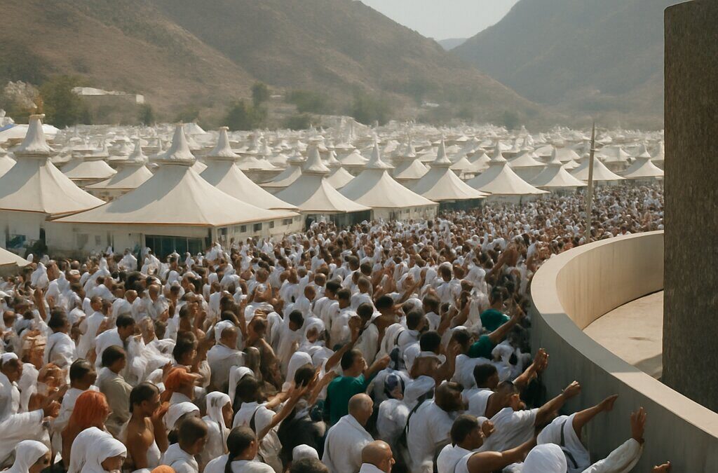 Jamaah haji di Mina saat hari-hari Tasyrik melakukan ritual lempar jumrah