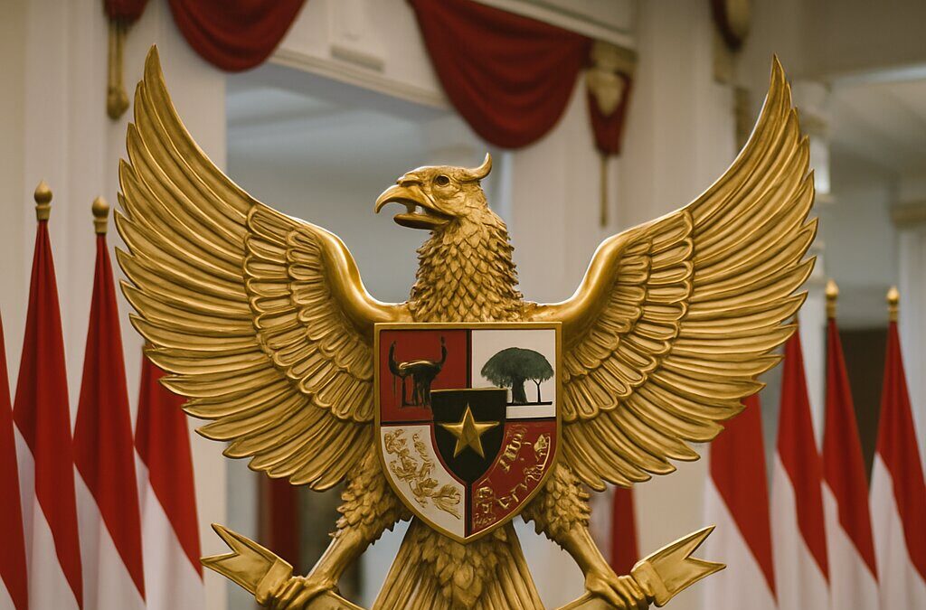 Simbol Garuda Pancasila dalam peringatan Hari Lahir Pancasila sebagai libur nasional 1 Juni