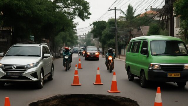 Jalan Lenteng Agung Jaksel Amblas, Jalur ke Depok Macet Total