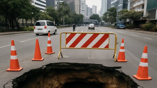 Jalan Lenteng Agung Amblas 3 Meter, Terungkap Pernah Ditambal