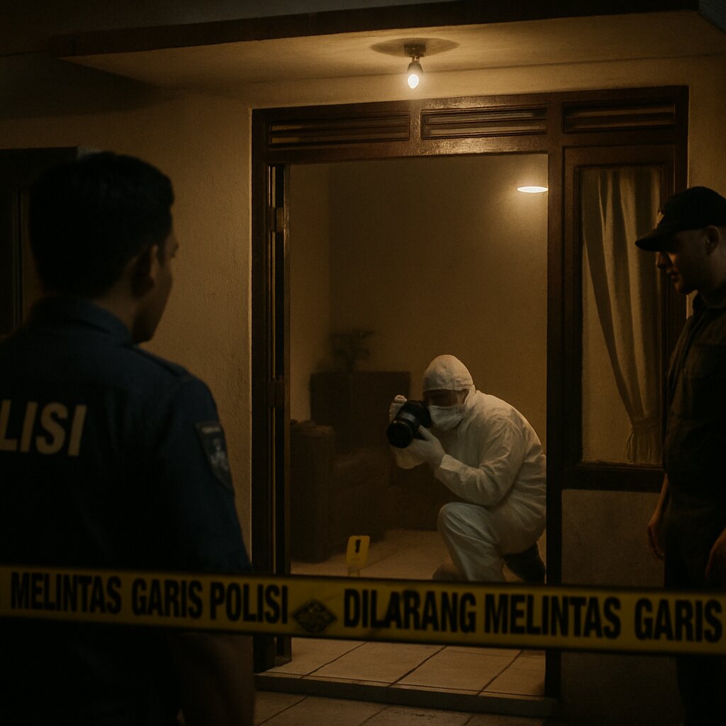 Tim forensik polisi menyelidiki kasus pembunuhan balita di Bekasi