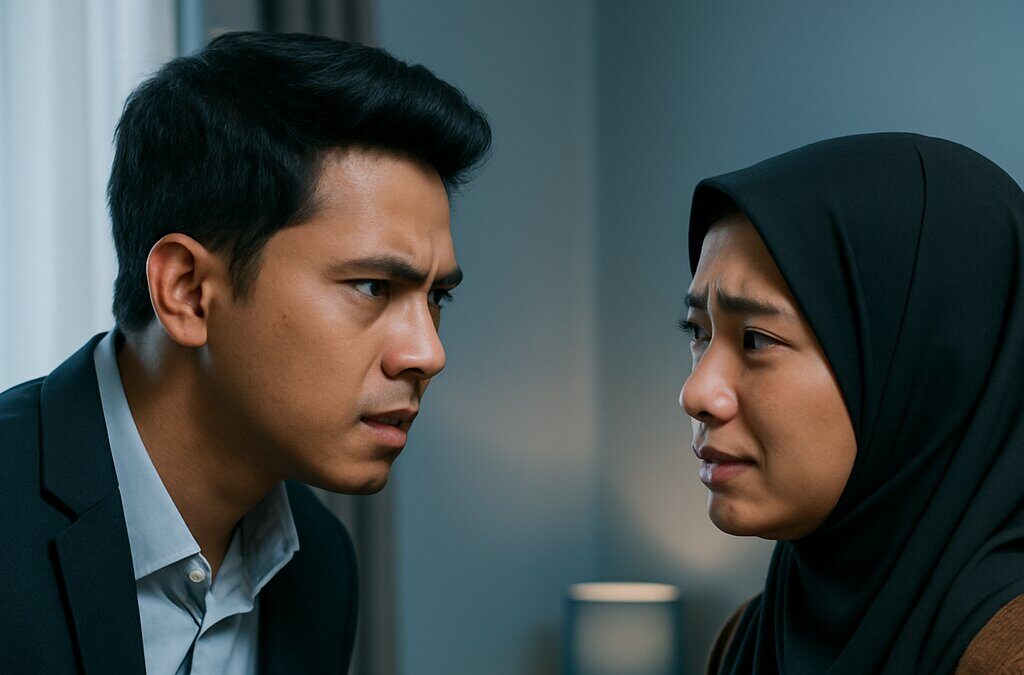 Scene dramatis Terikat Janji episode 56 Sena dan Davina jedotan