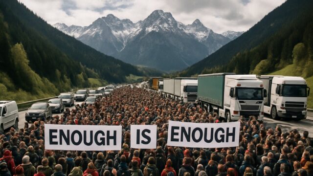 Ribuan Warga Mengamuk Blokade Brenner Pass 12 Jam Lawan Polusi Truk