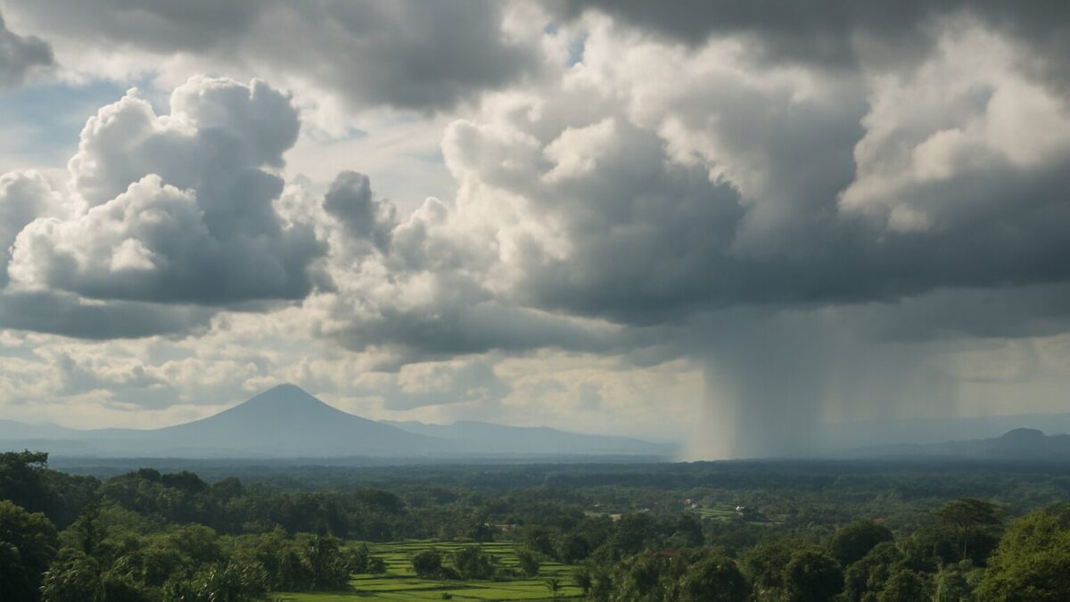 Kondisi langit cerah berawan dengan potensi hujan ringan di Jawa Tengah