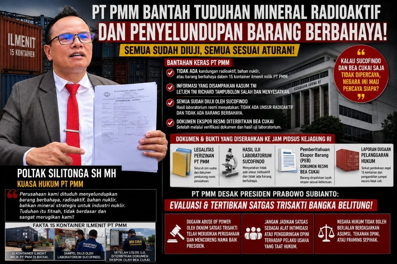 JAKARTA, JOURNALARTA.COM — Polemik dugaan penyelundupan mineral berbahaya dari Bangka Belitung…