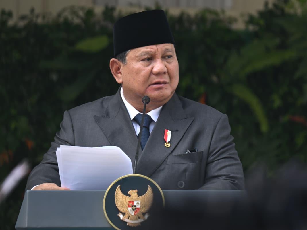 Presiden Prabowo Subianto menyampaikan pidato pada Upacara Peringatan Hari Lahir Pancasila di Gedung Pancasila Jakarta