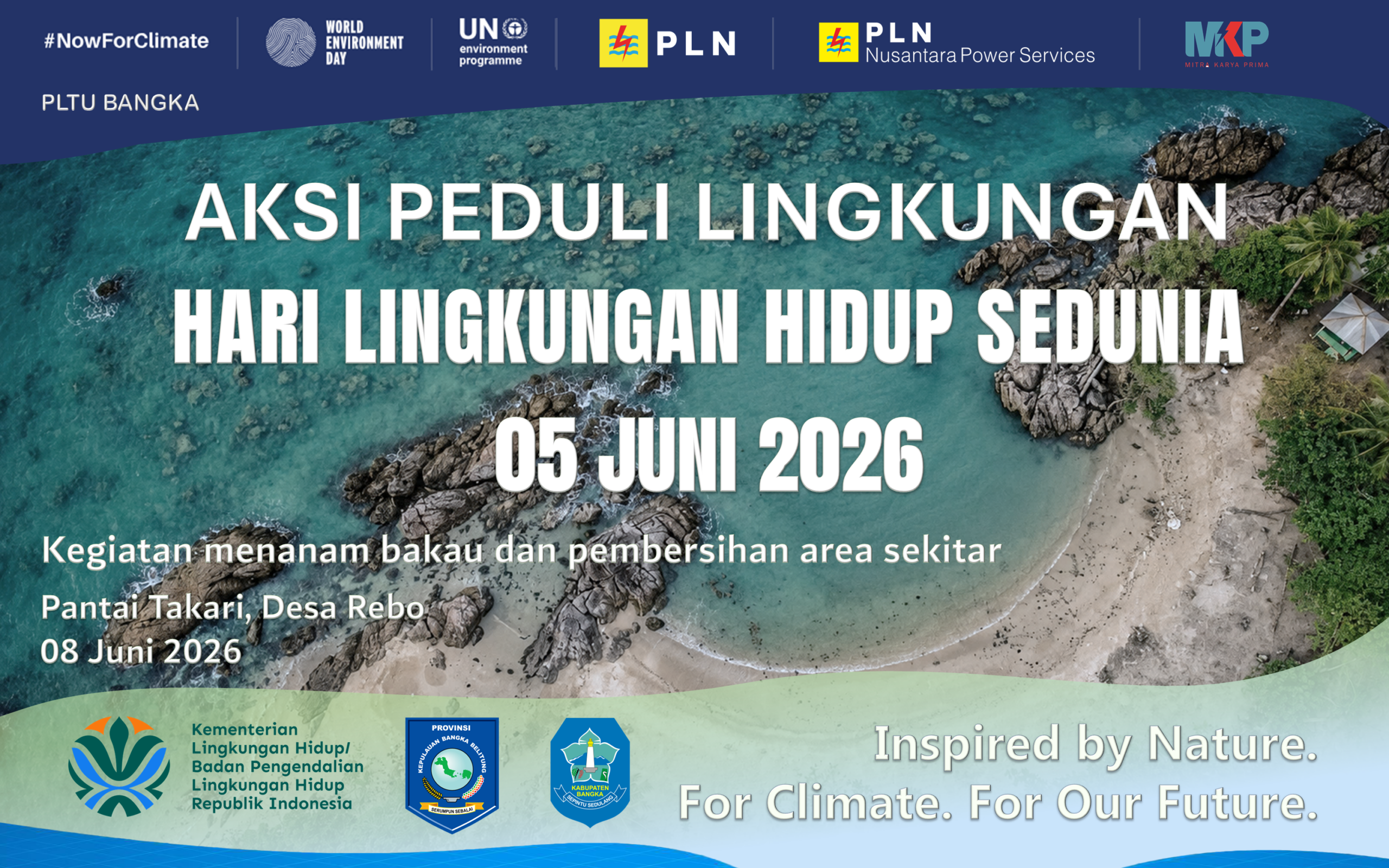 PLN NPS PLTU Bangka dan DLH Kabupaten Bangka bersiap melakukan aksi bersih-bersih Pantai Takari dalam peringatan HLH Sedunia