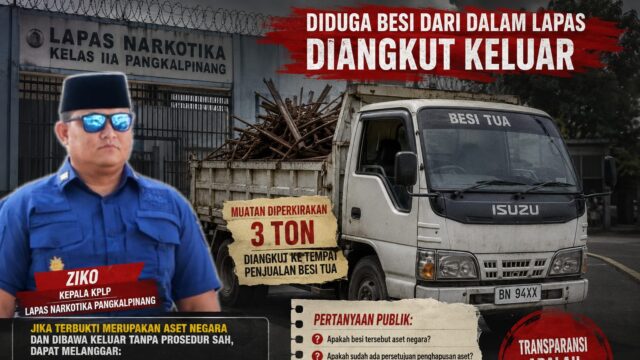 3 Ton Besi Diduga Keluar dari Lapas Narkotika Pangkalpinang, Status Aset Dipertanyakan