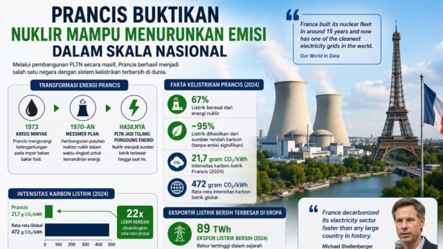 Prancis Buktikan Nuklir Mampu Menurunkan Emisi dalam Skala Nasional
