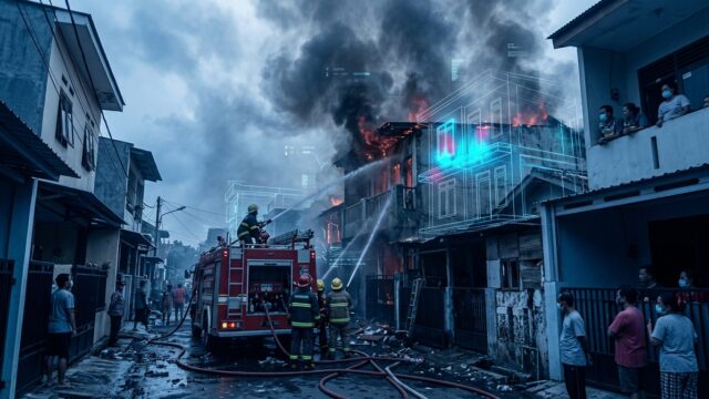 6 Rumah Keluarga Rano Ludes Terbakar di Gandamekar Bekasi