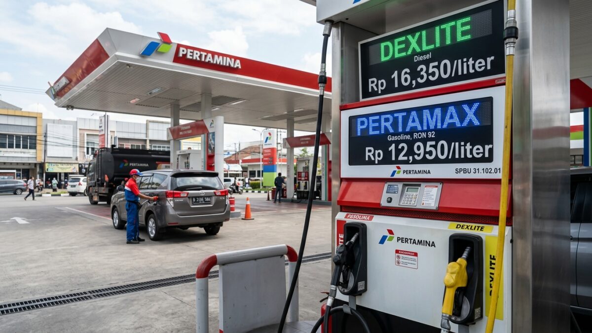SPBU Pertamina menampilkan papan harga BBM terbaru Juni 2026