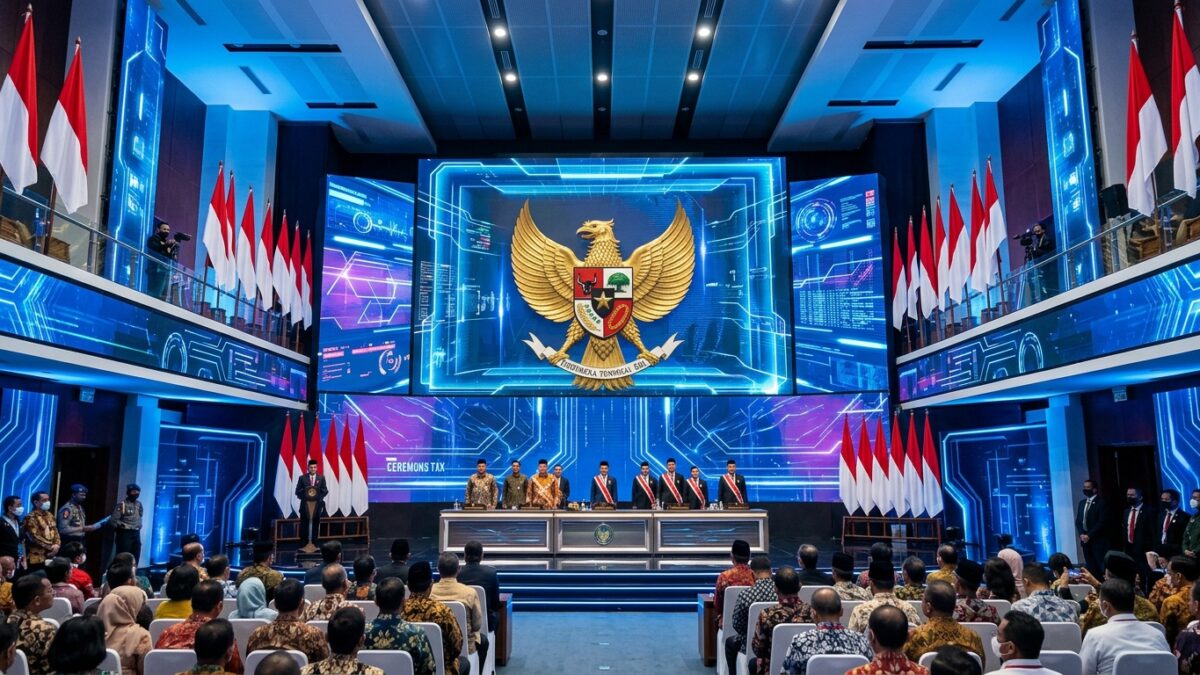 Simbol Garuda Pancasila di ruang upacara resmi kenegaraan Indonesia