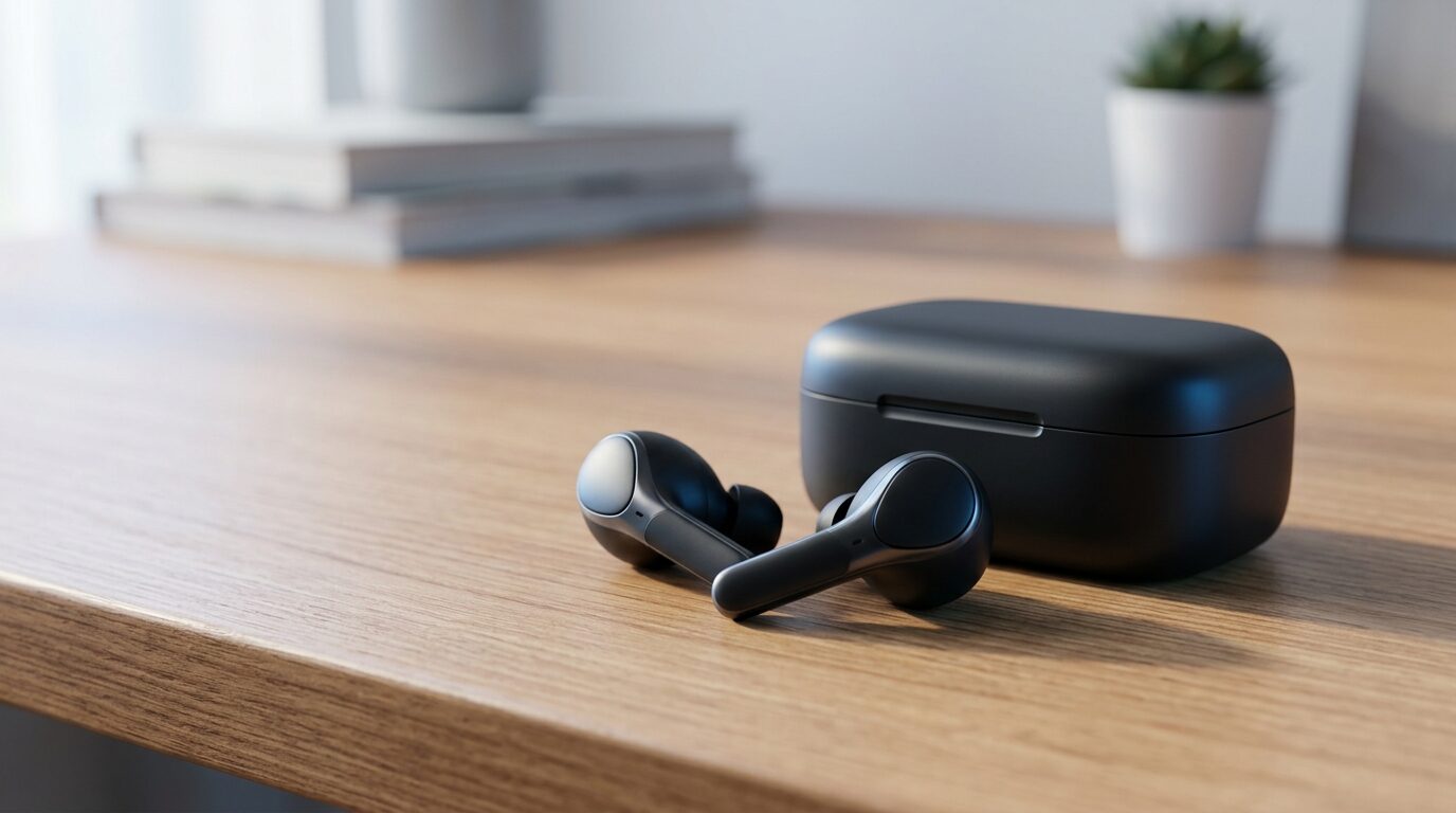 Bose QuietComfort Ultra Earbuds 2 diletakkan di samping wadah pengisi daya nirkabelnya