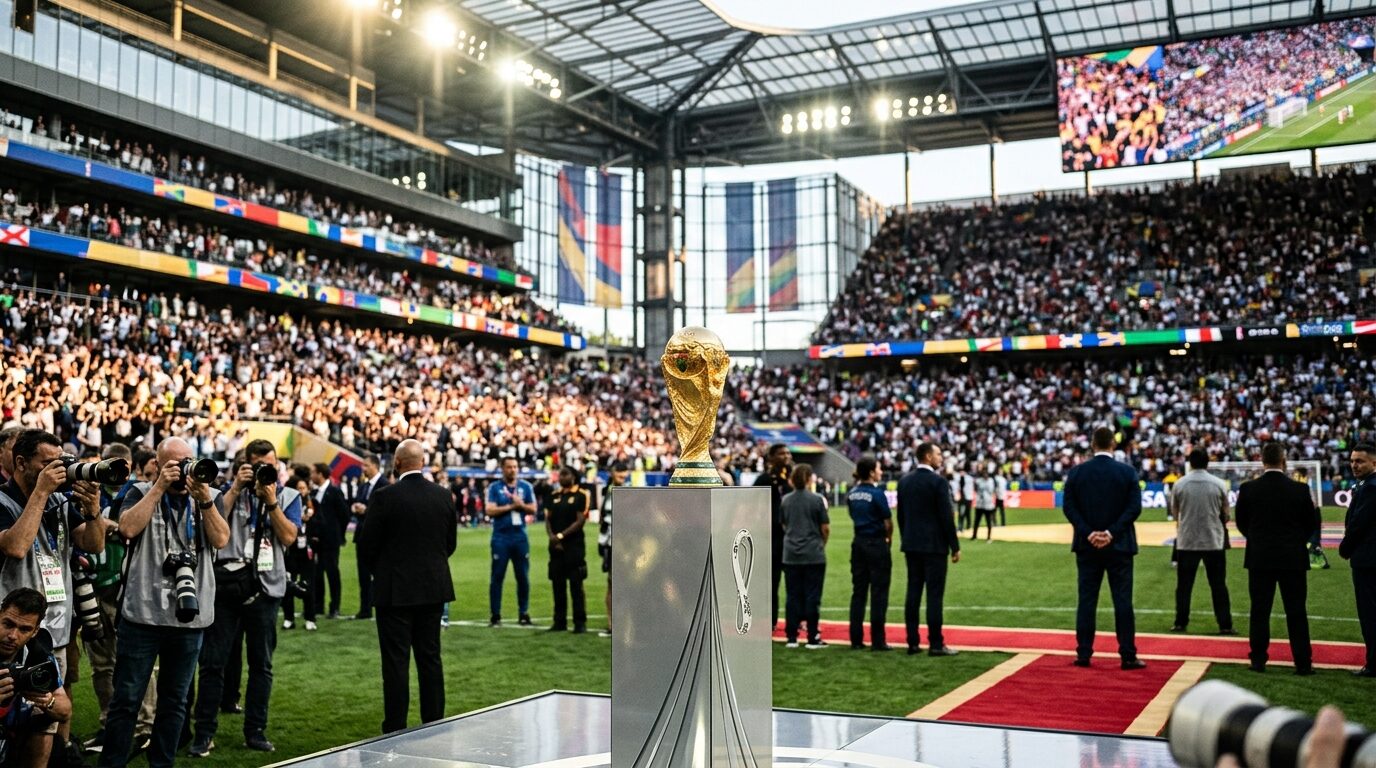 Trofi emas Piala Dunia yang akan diserahkan Donald Trump di final 2026