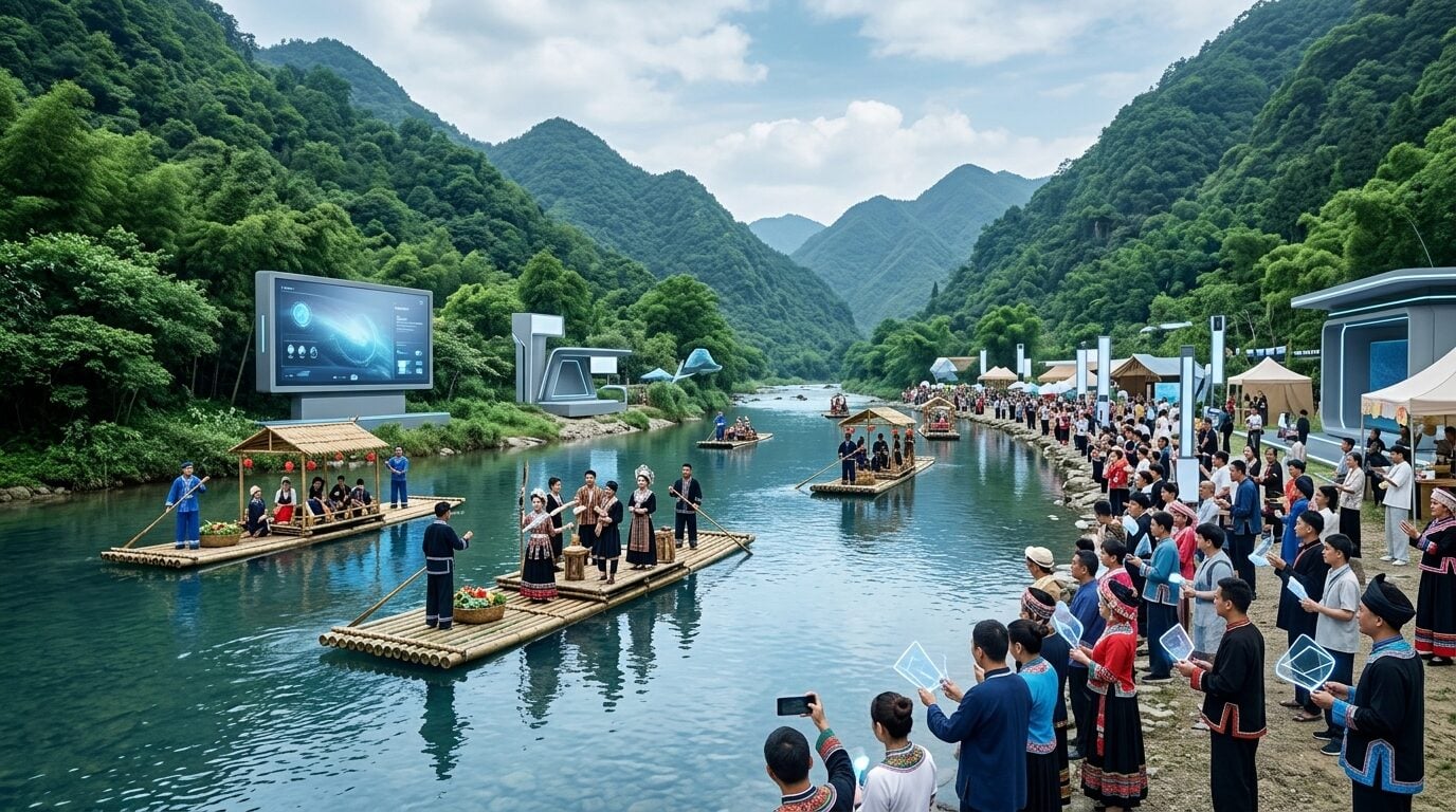 Festival Bamboo Rafting HSS di sungai Loksado saat KEN 2026