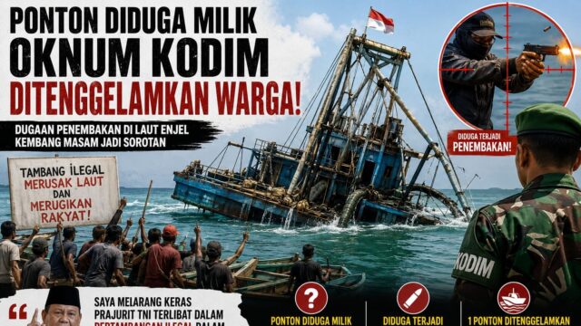 Ponton Diduga Milik Oknum TNI Ditenggelamkan Warga di Bangka Barat: Penertiban atau Pembiaran?