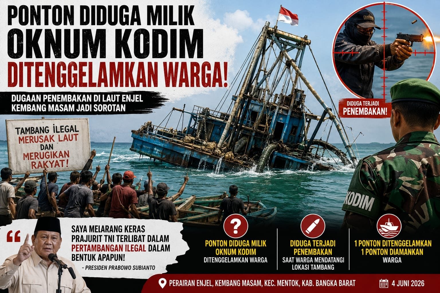 Dugaan Tambang Ilegal Libatkan Oknum Aparat, Warga Kembang Masam Ambil Tindakan Sendiri