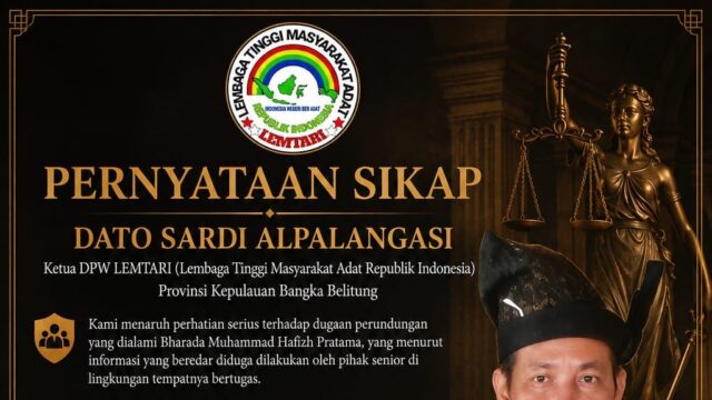 Dugaan Perundungan Bharada Hafizh: LEMTARI Bangka Belitung Desak Usut Tuntas Tanpa Pandang Bulu