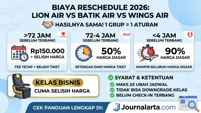 Biaya Reschedule Lion Air vs Batik Air vs Wings Air 2026: Murah Mana?