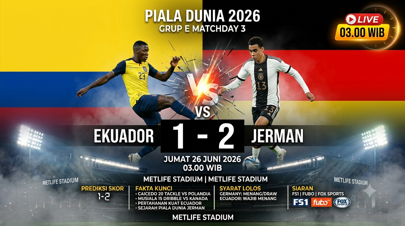 Prediksi & Analisis Ekuador vs Jerman: Laga Penentu Nasib Grup E Piala Dunia 2026