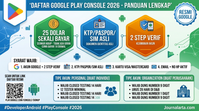 Cara Daftar Google Play Developer Console 2026 Lengkap
