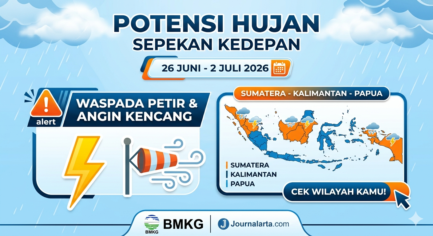 Potensi Hujan Indonesia 26 Juni – 2 Juli 2026