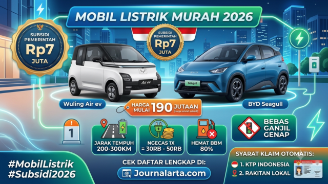 Mobil Listrik Murah 2026: Daftar Harga + Syarat Subsidi Pemerintah