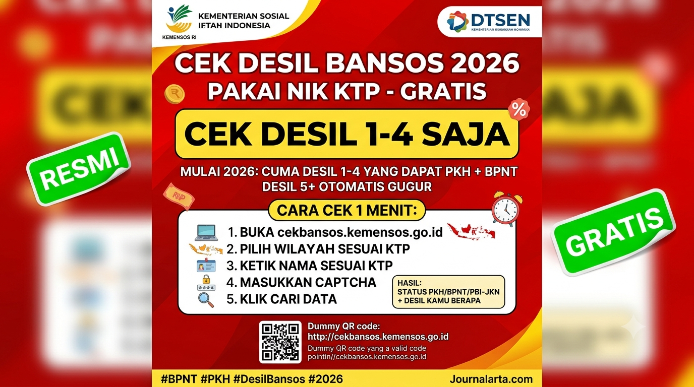 Cek Desil Bansos 2026: Cara Pakai NIK KTP di http://cekbansos.kemensos.go.id